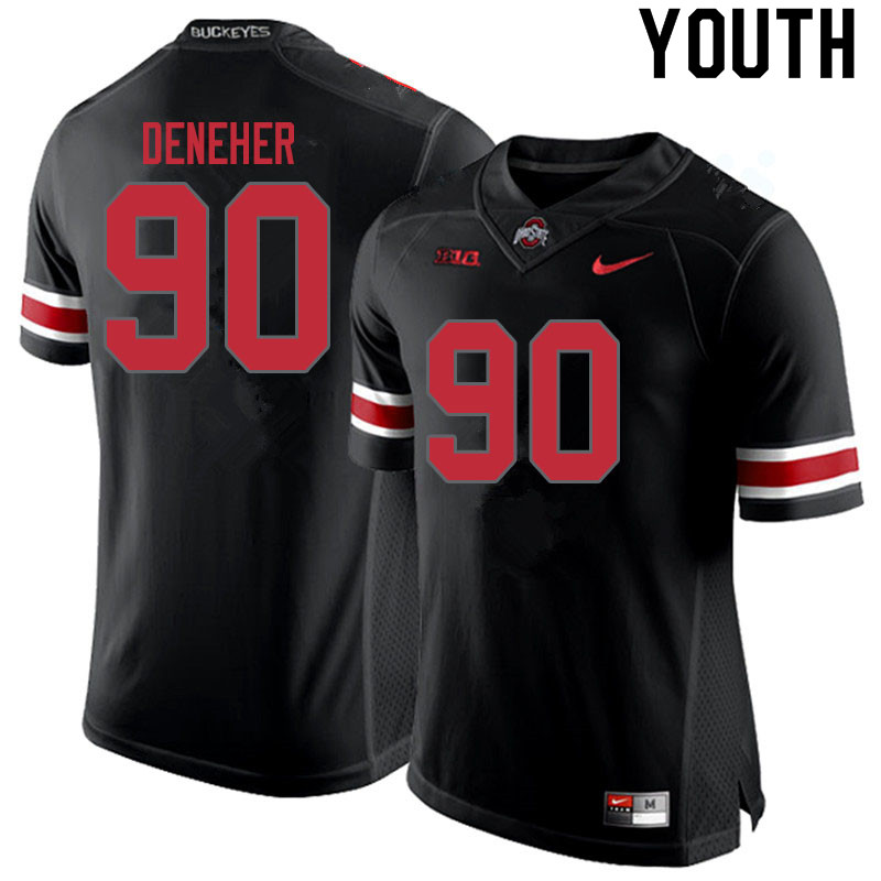 Youth #90 Jack Deneher Ohio State Buckeyes College Football Jerseys Sale-Blackout